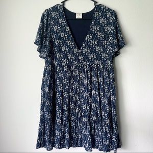 Navy and white floral short sleeve dress by together